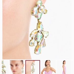 J.Crew clip on cluster chandelier fashion earrings